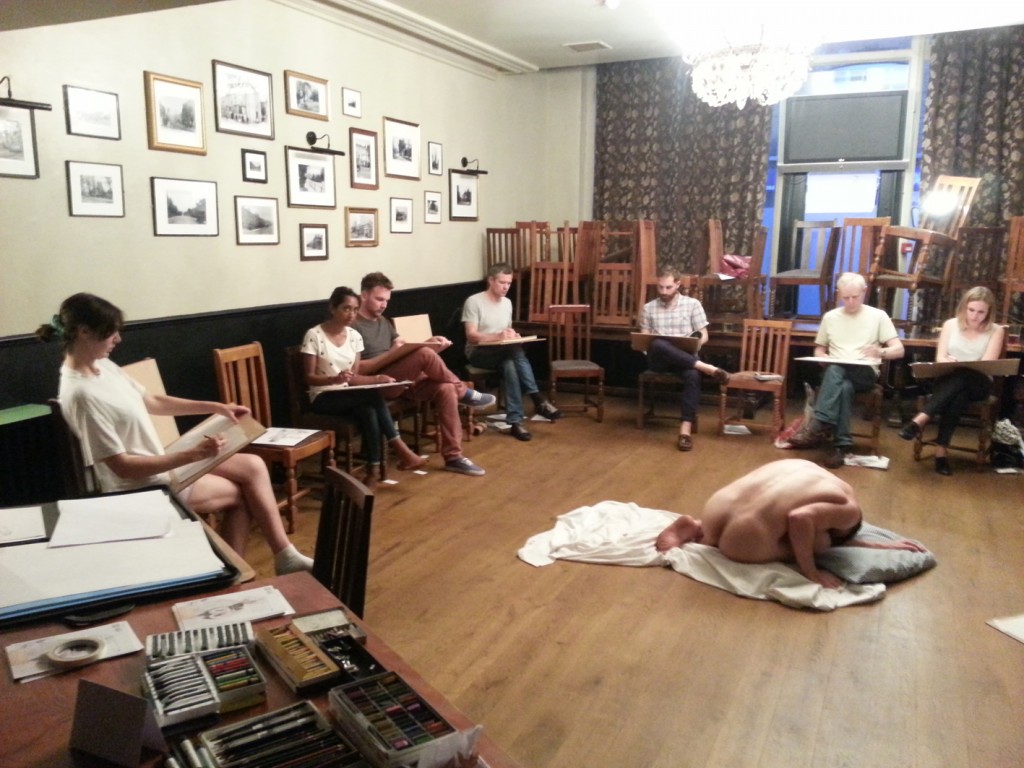 photo of a life drawing class in London