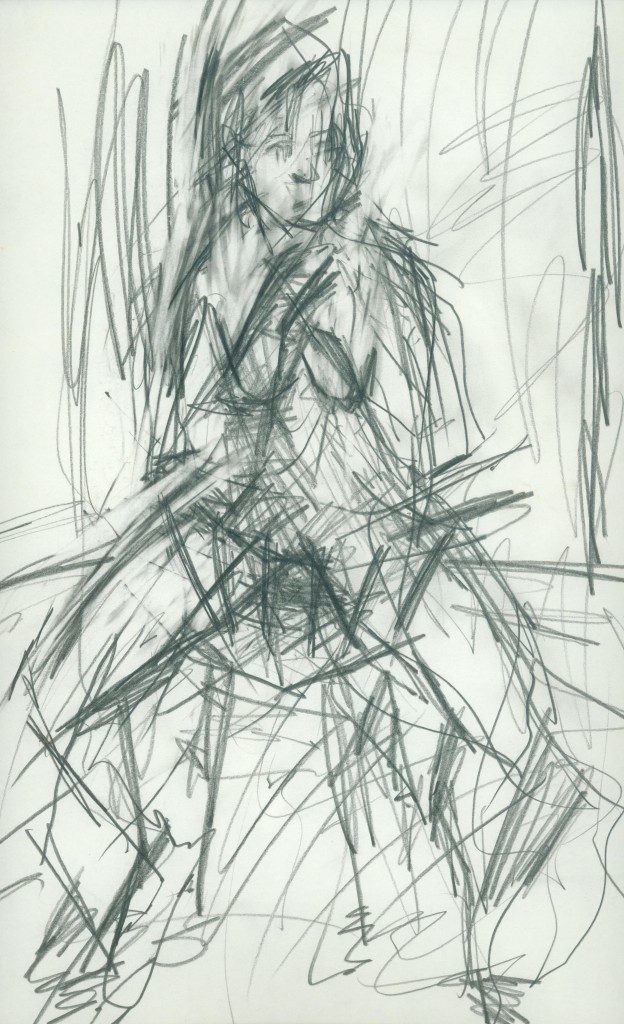 pencil drawing of nude female by alan dedman