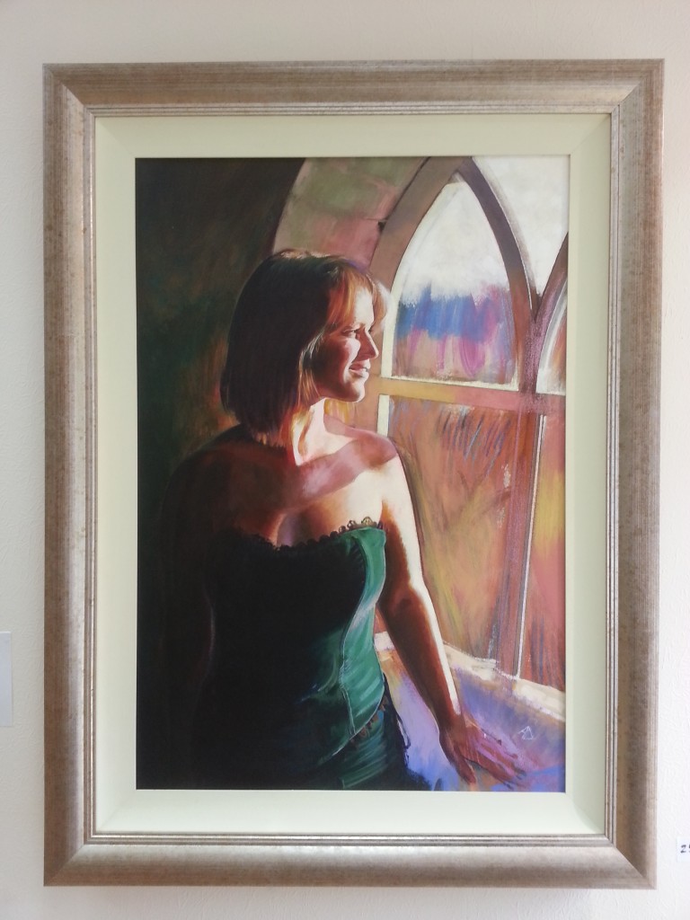 catalogue painting of a young woman by alan dedman in acrylic