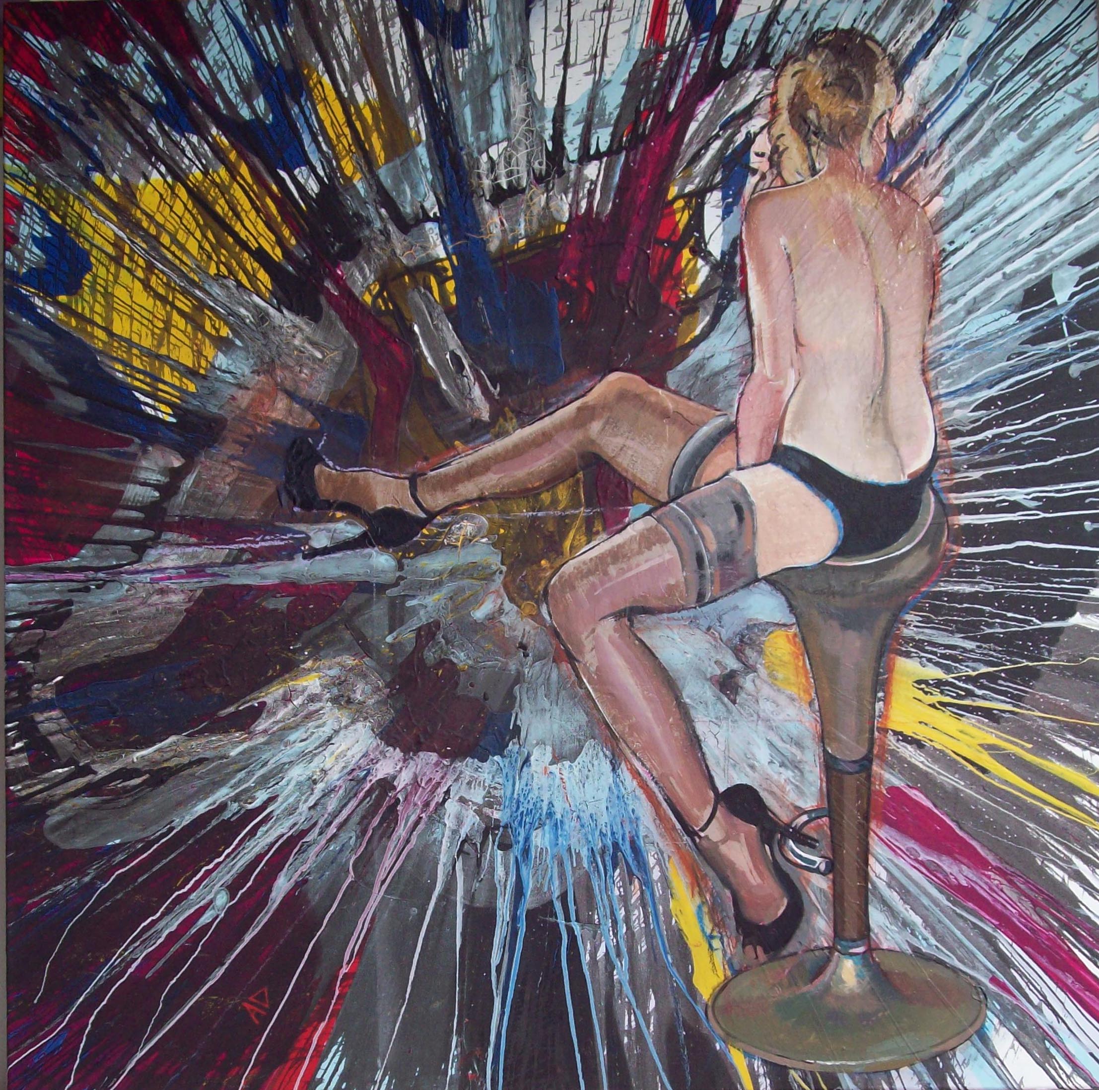 the Doll's House catalogue colour image of a dancer in a spin painting by alan dedman