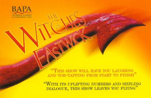 Flyer for a musical production of the witches of eastwick scene painting by alan dedman