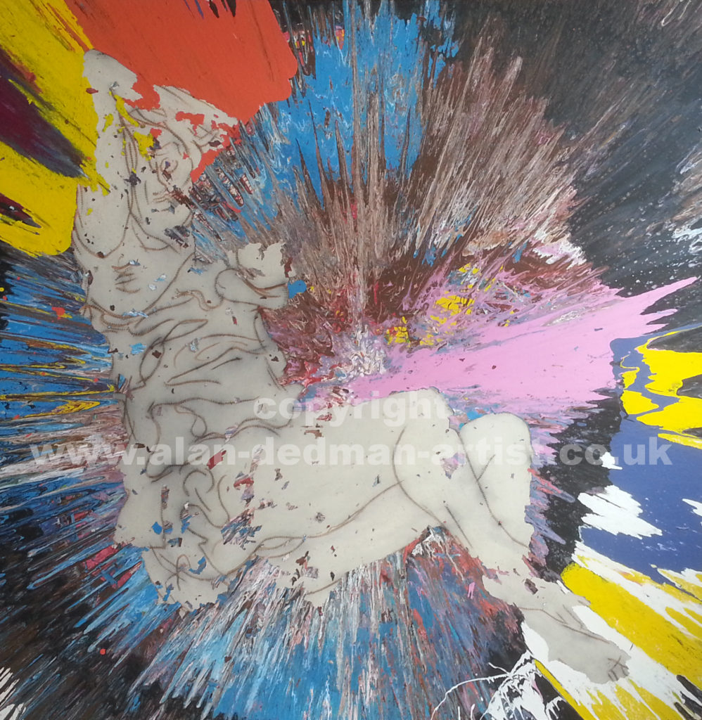 colourful spin painting with adele bloch-bauer by alan dedman