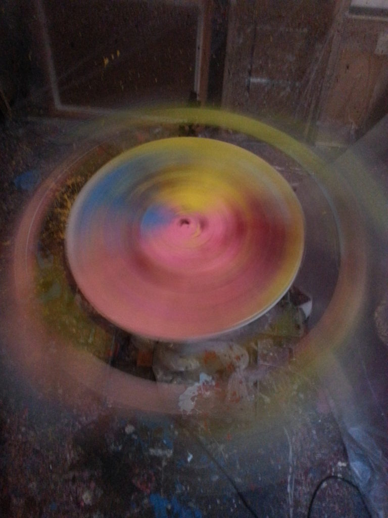 pic of spin painting in progress by alan dedman
