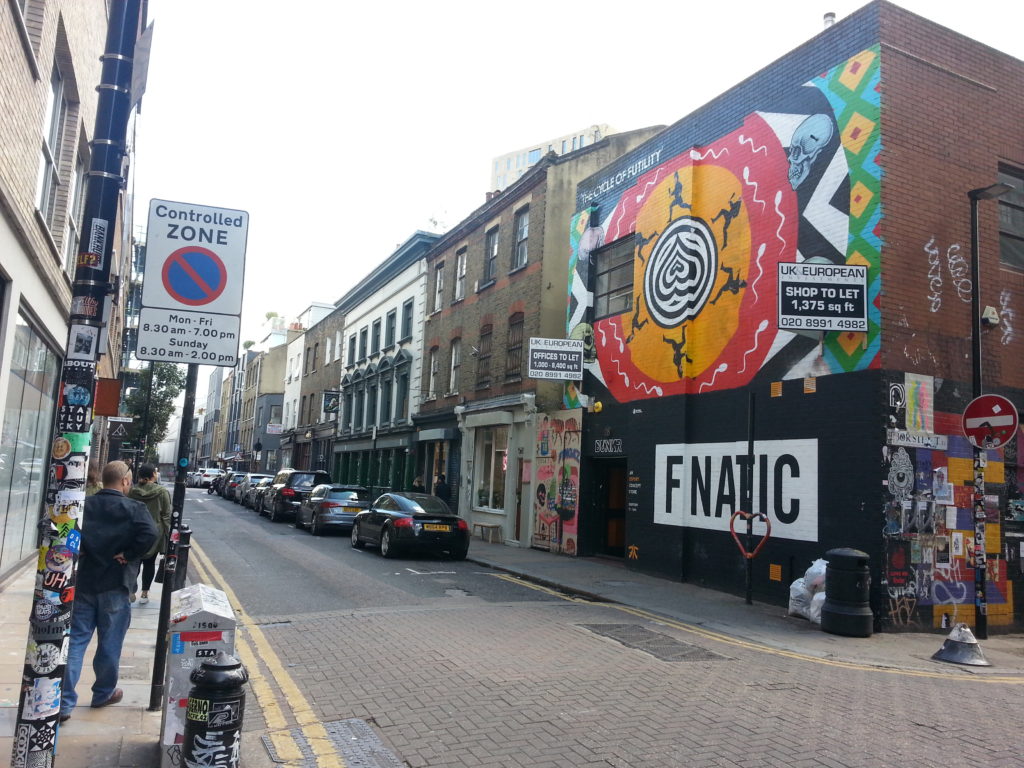 photo of street in shoreditch London