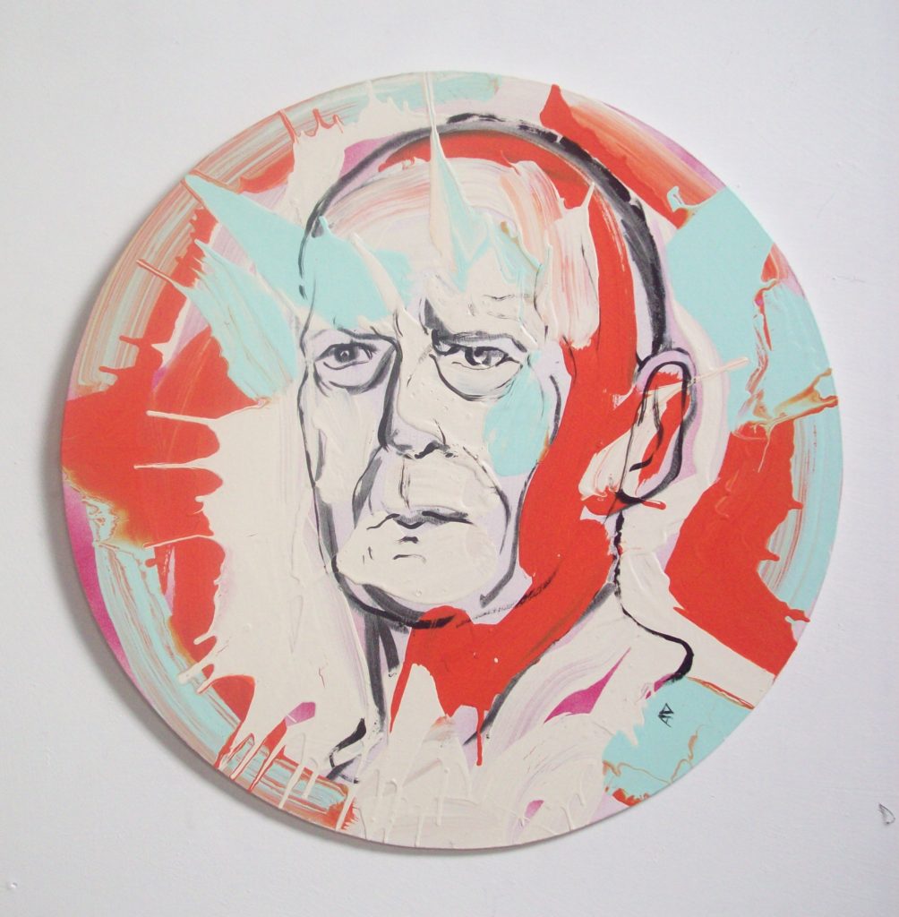 Self portrait spin painting as Winston Alan Dedman