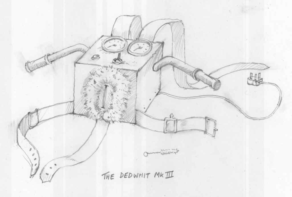 image of a drawing of the wanking machine alan dedman