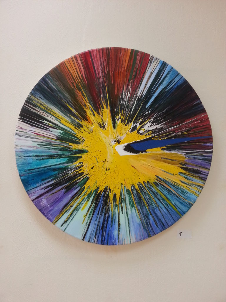 color spin painting by alan dedman