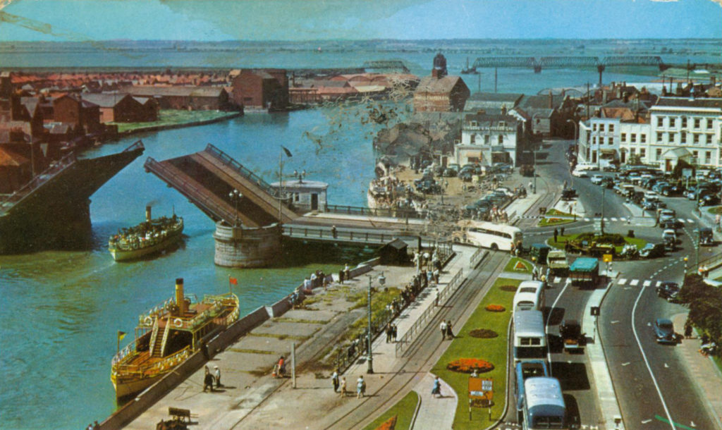 Vintage post card of Great Yarmouth showing the Hall Quay Great Yarmouth College of Art & Design Alan Dedman