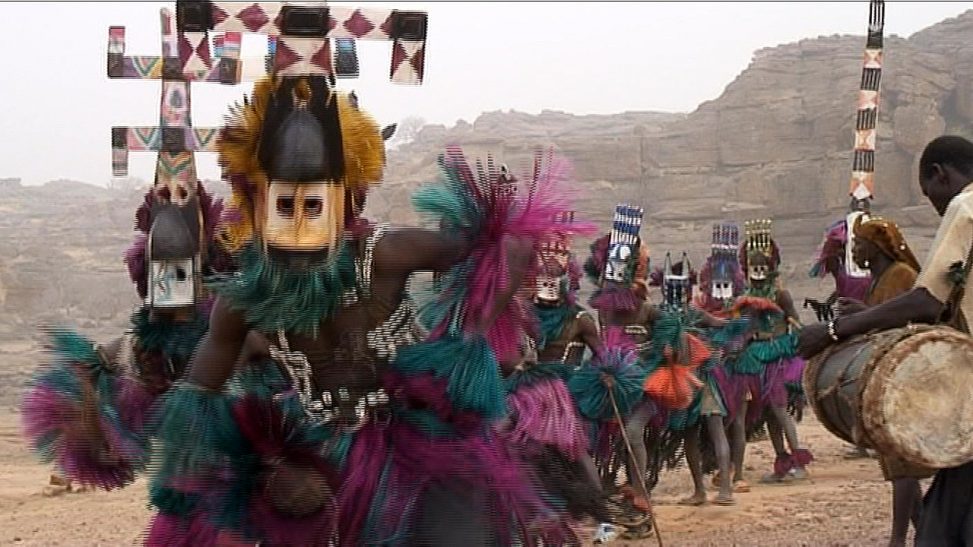 Kanaga-Dogon dancers relatives Mali rites masks
