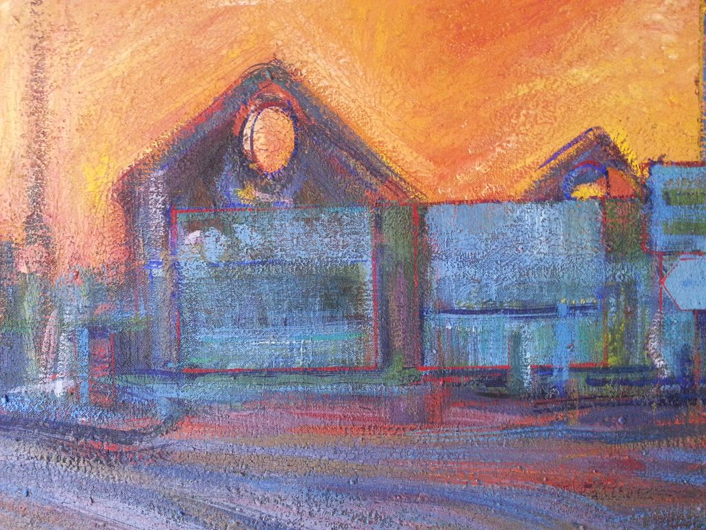 Hotwells Sunset by alan dedman painting in gouache colours