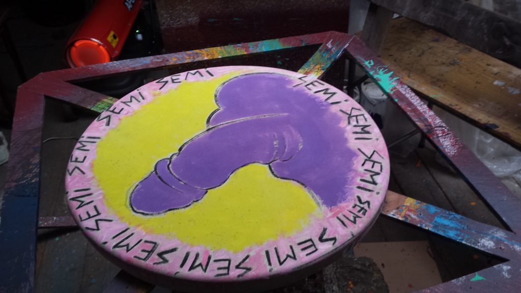 penis spin painting in process by alan dedman colour pic thereof