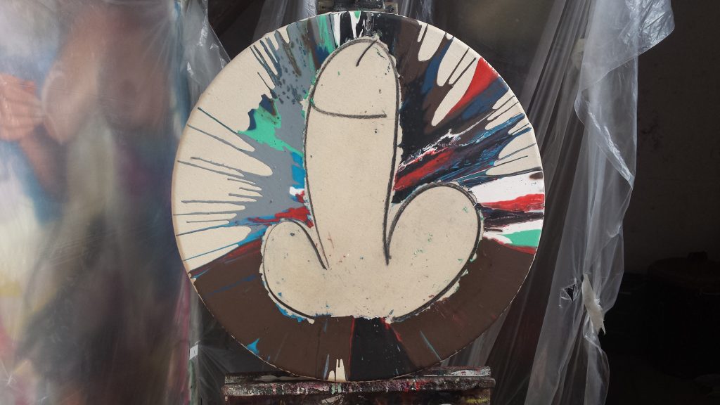 penis spin painting by alan dedman