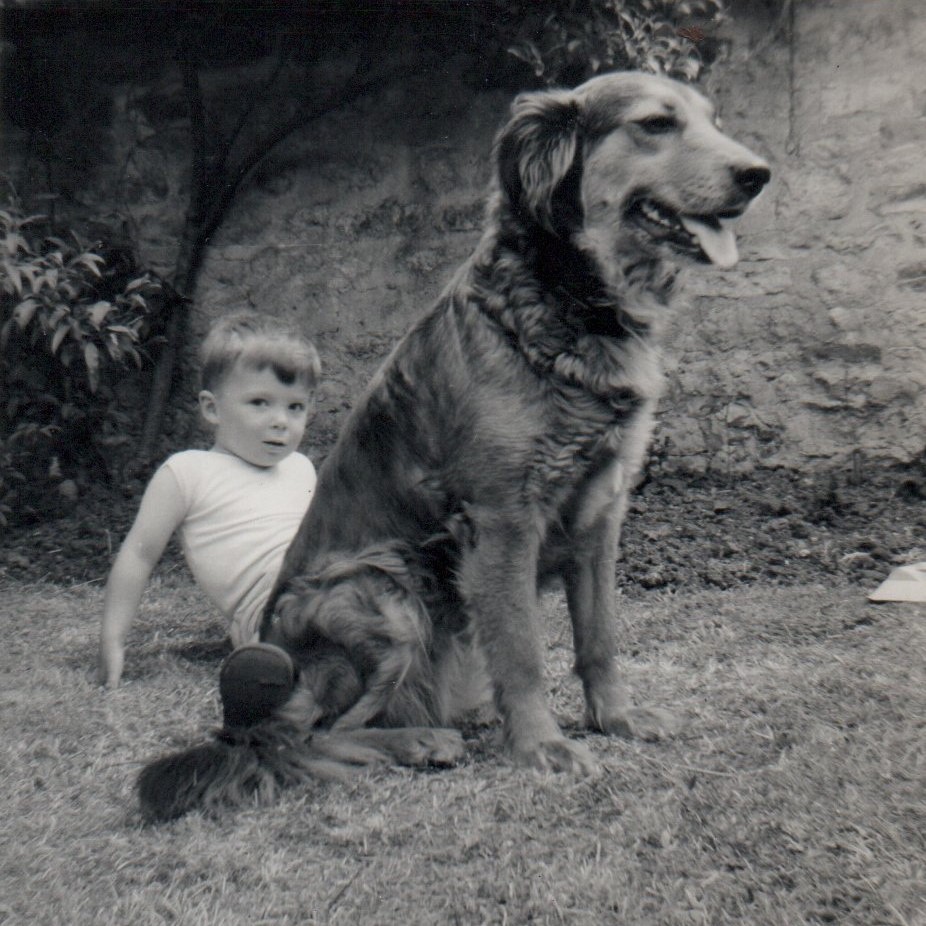 Sally our guard dog. Black & white Kodak Brownie pic from 1962
